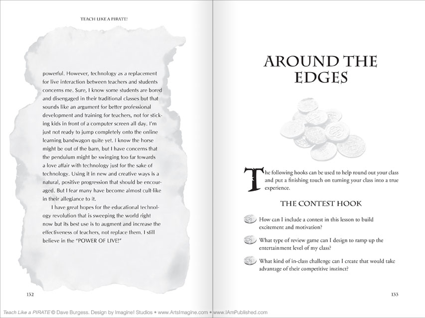 Around The Edges, interior spread, pages 132-133 of Teach Like a Pirate: Increase Student Engagement, Boost Your Creativity, and Transform Your Life as an Educator.